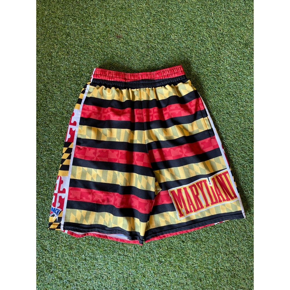 Behind The Back Shorts Mens Small Multicolor Maryland Terrapins Elastic‎ Waist